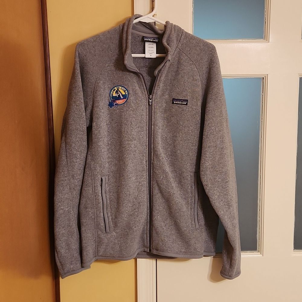 Patagonia Men's Gray Full Zip-Up Fleece Jacket w/ Miami-Cuba Patch Size M